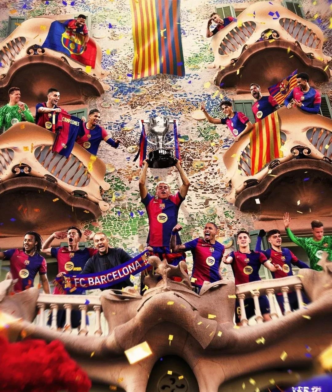 巴萨球员势不可挡，凭借团队合作赢得比赛的简单介绍